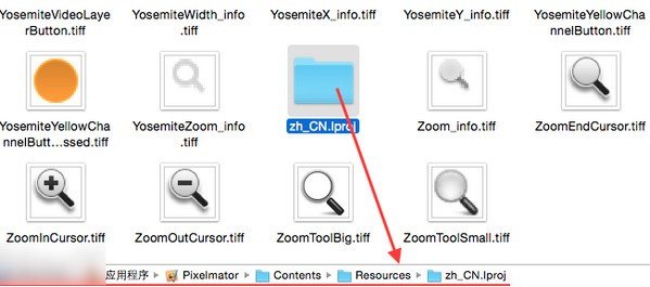 Pixelmator汉化包安装路径